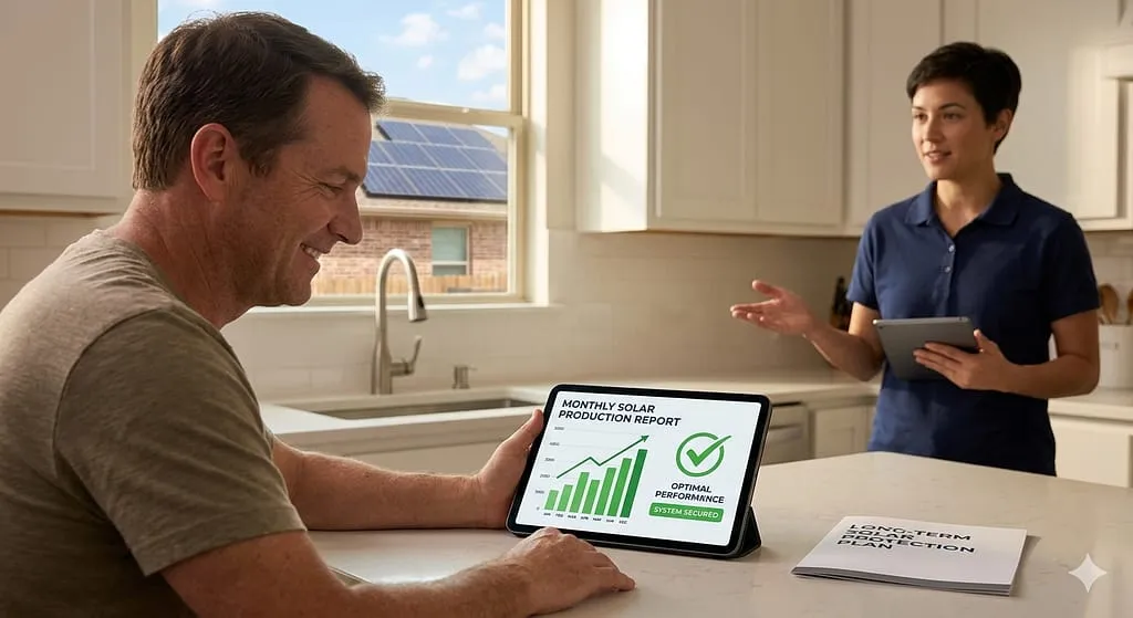 Texas homeowner solar production report kitchen counter - What Happens to Your Solar System If Your Installer Goes Out of Business?