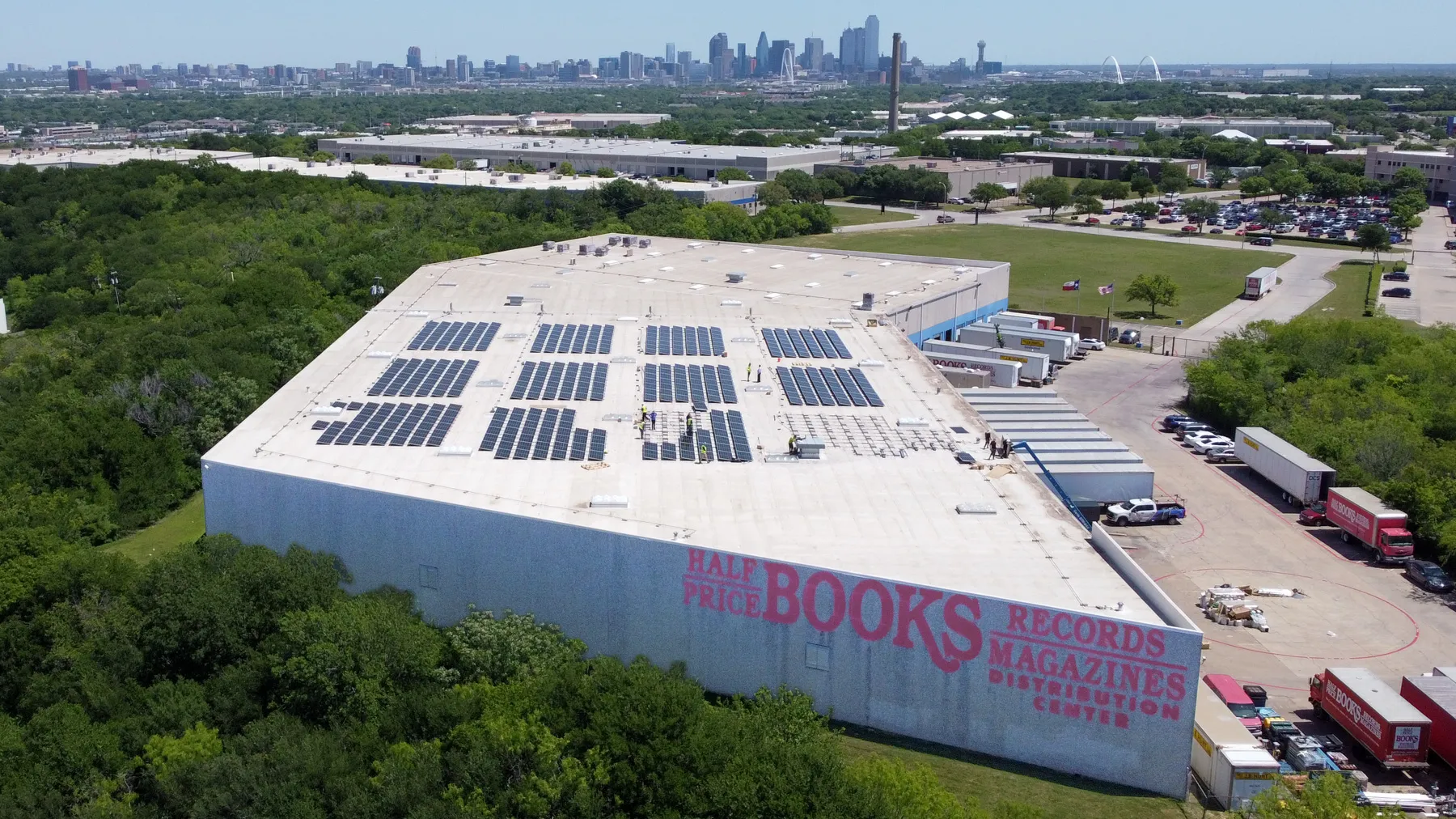 Half Price Books commercial solar installation in Dallas, TX