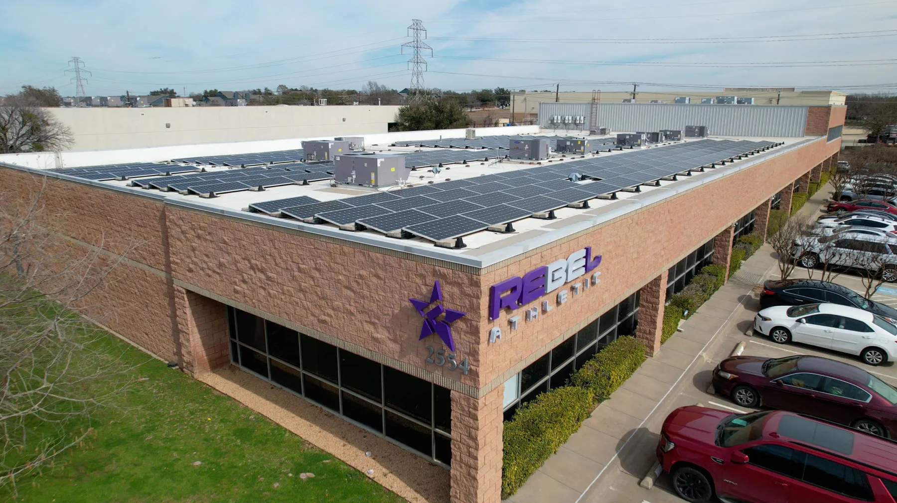 Rebel Athletic commercial solar installation in Carrollton, TX