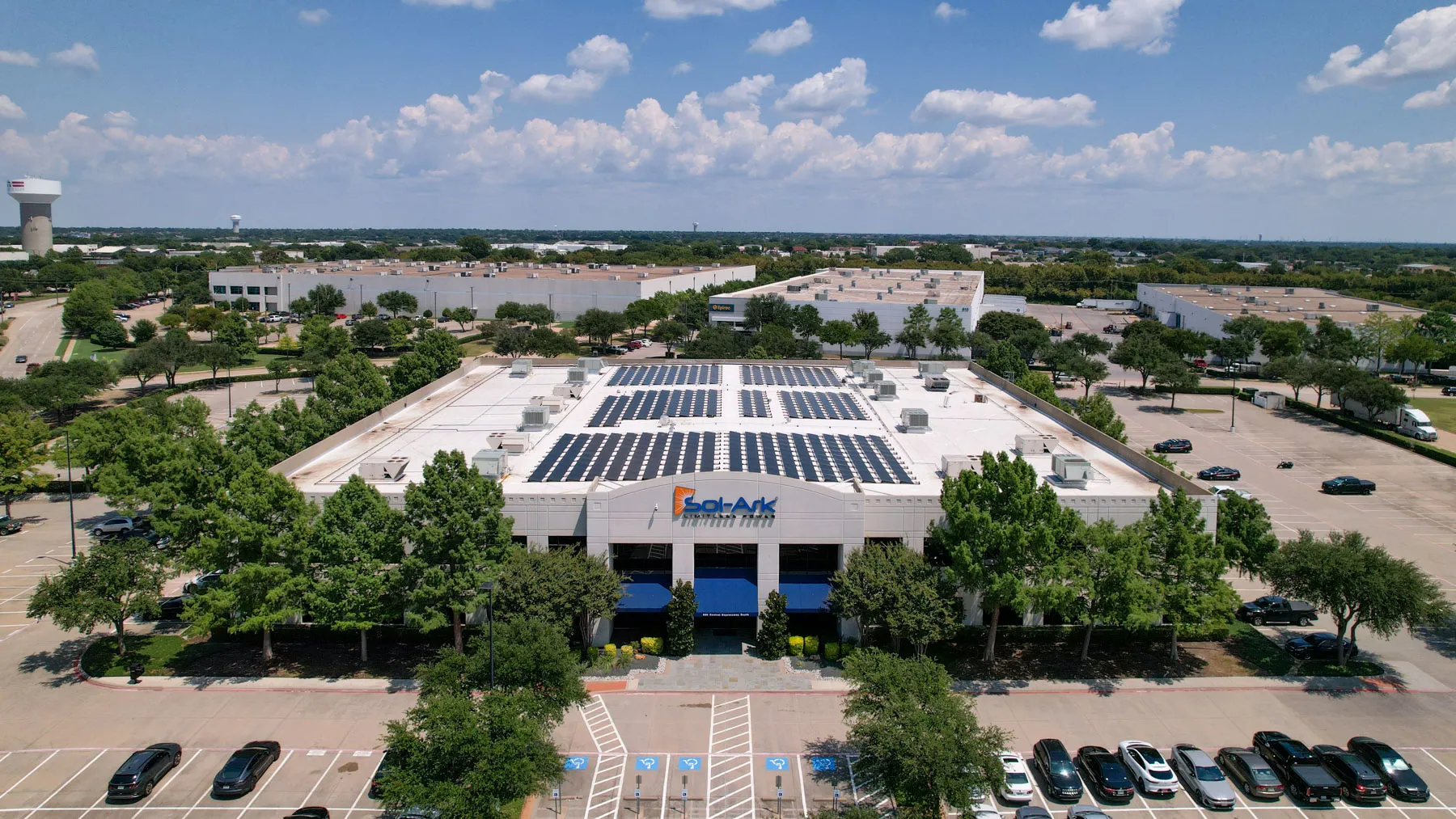 Sol-Ark HQ commercial solar installation in Allen, TX