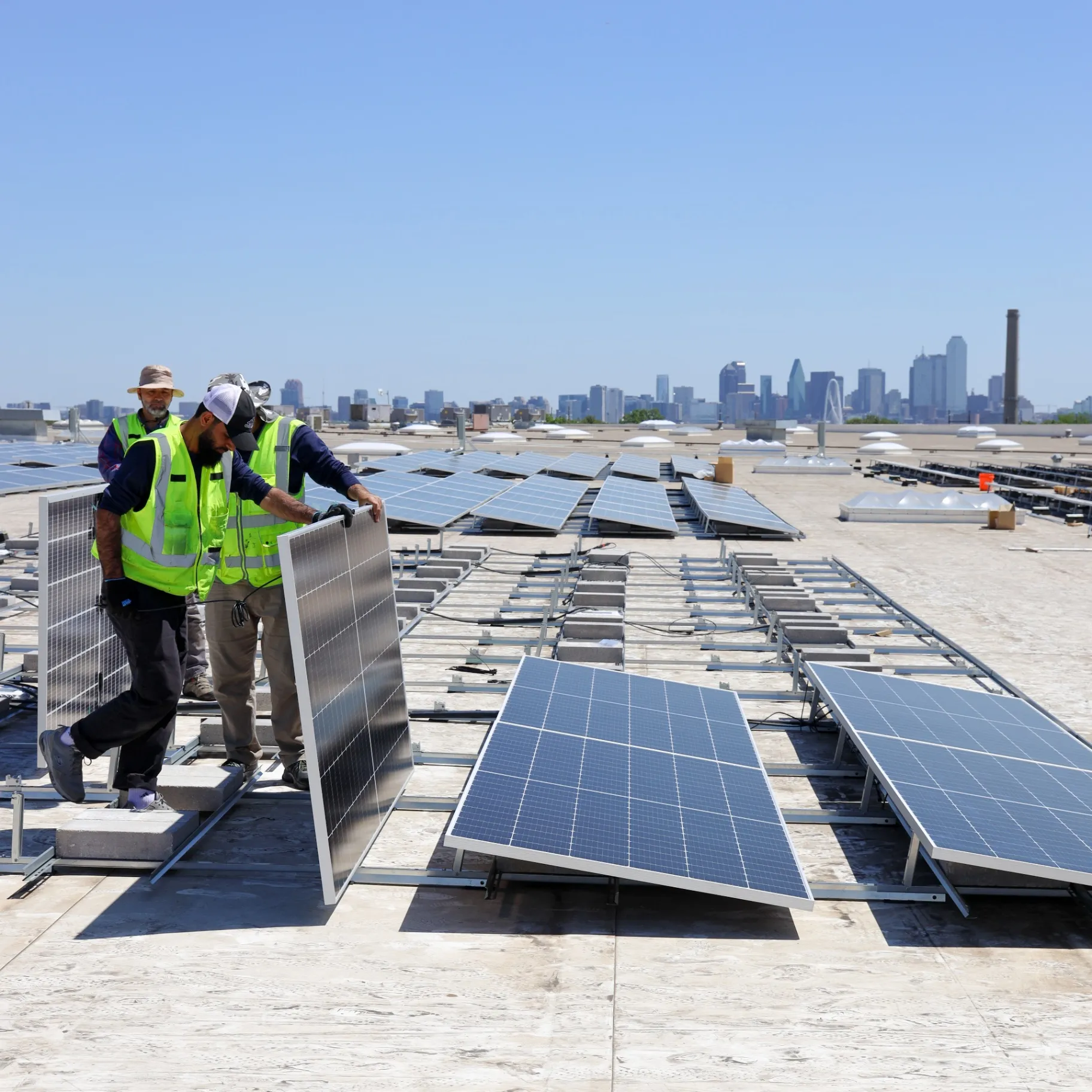 Good Faith Energy crew installing solar in Pearland, Texas
