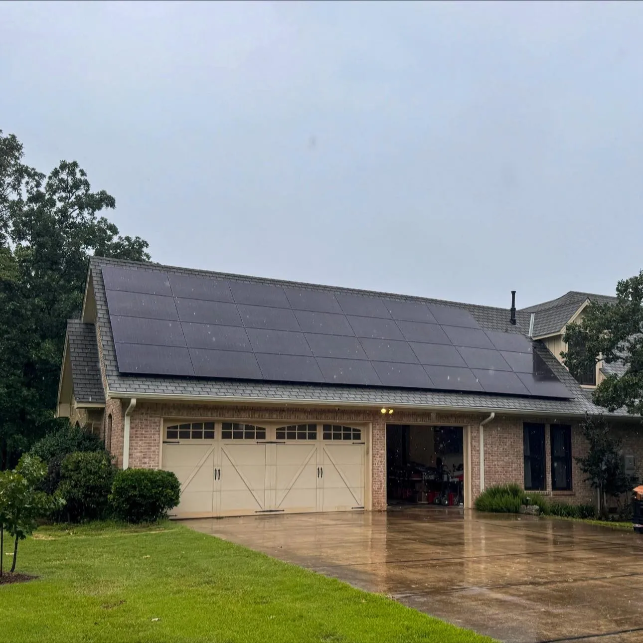 Mission Solar panels installed on a Texas home by Good Faith Energy