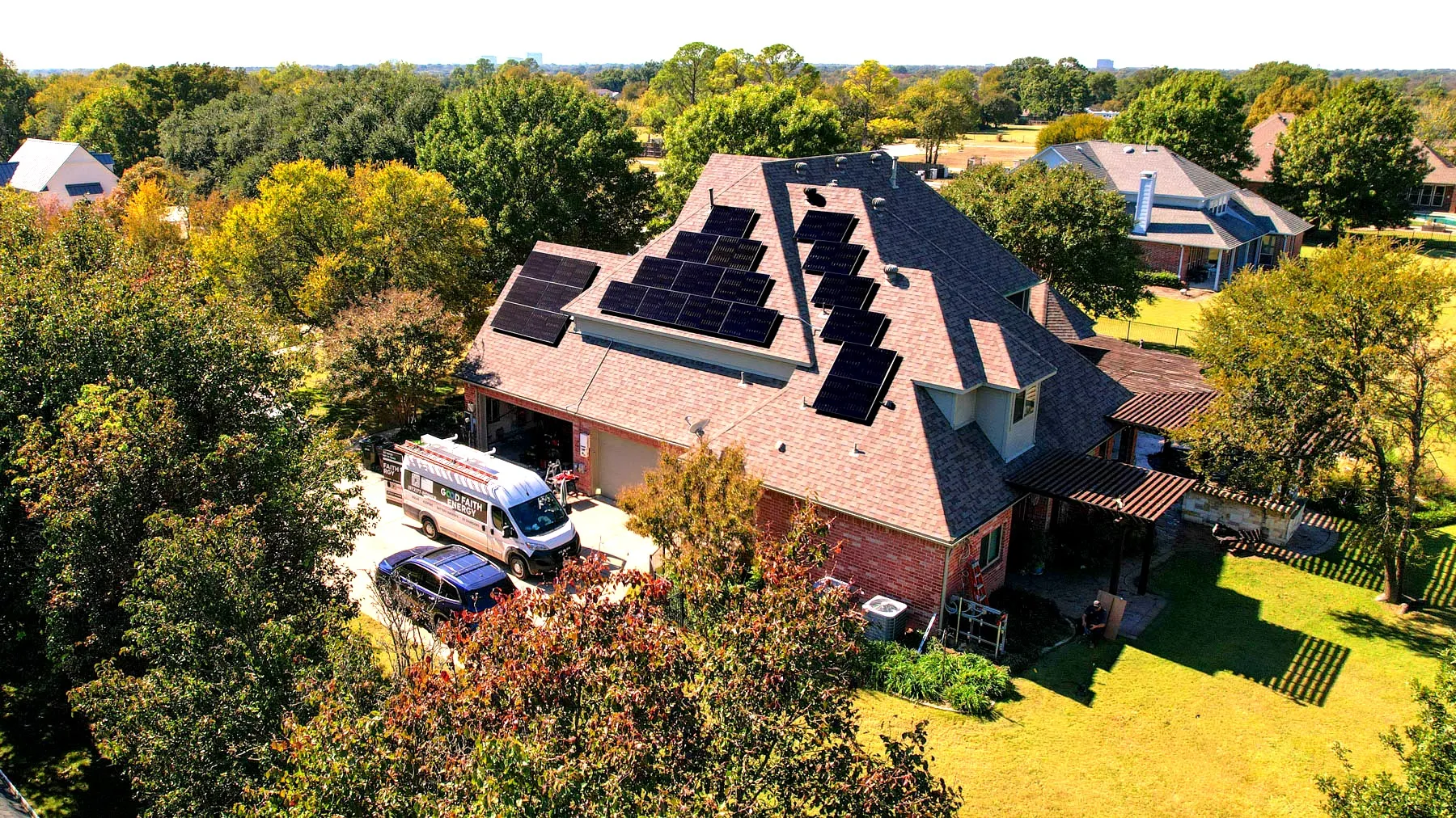 Texas home with solar panels