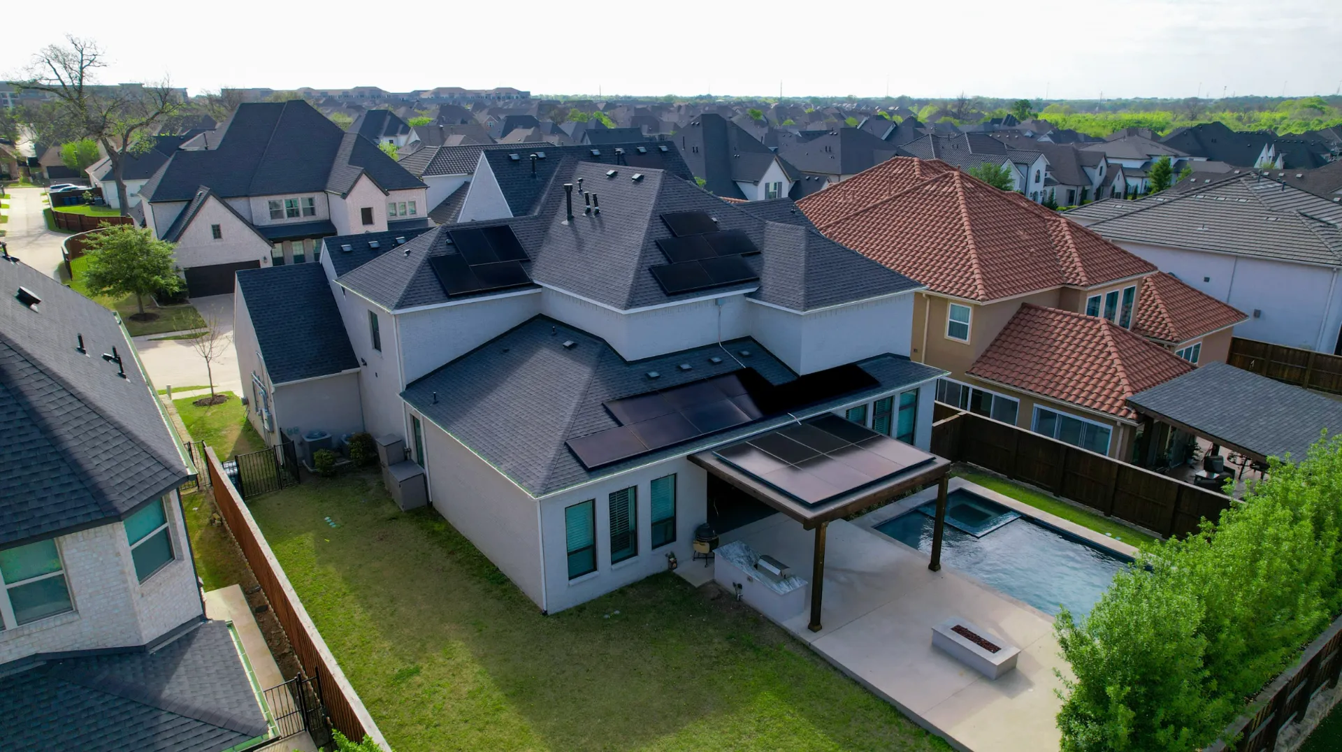 Good Faith Energy crew installing solar in League City, Texas