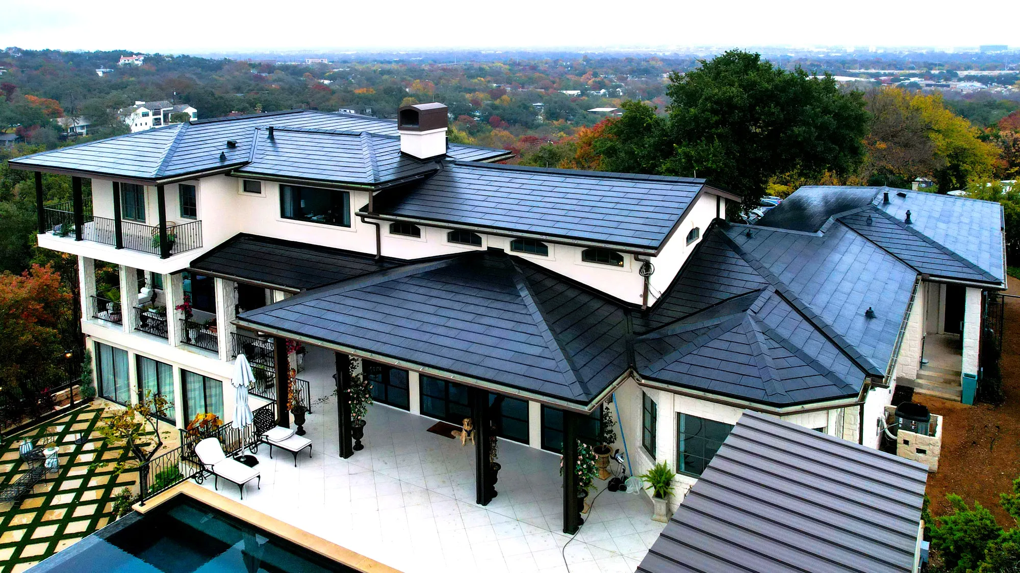 Texas home with Tesla Solar Roof installed by Good Faith Roofing