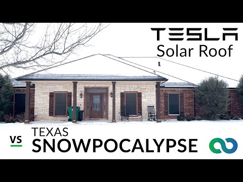 Tesla Solar Roof vs Winter Snow Storm in Texas