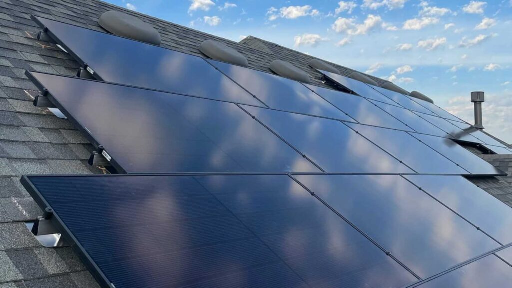 solar panels on roof shingles